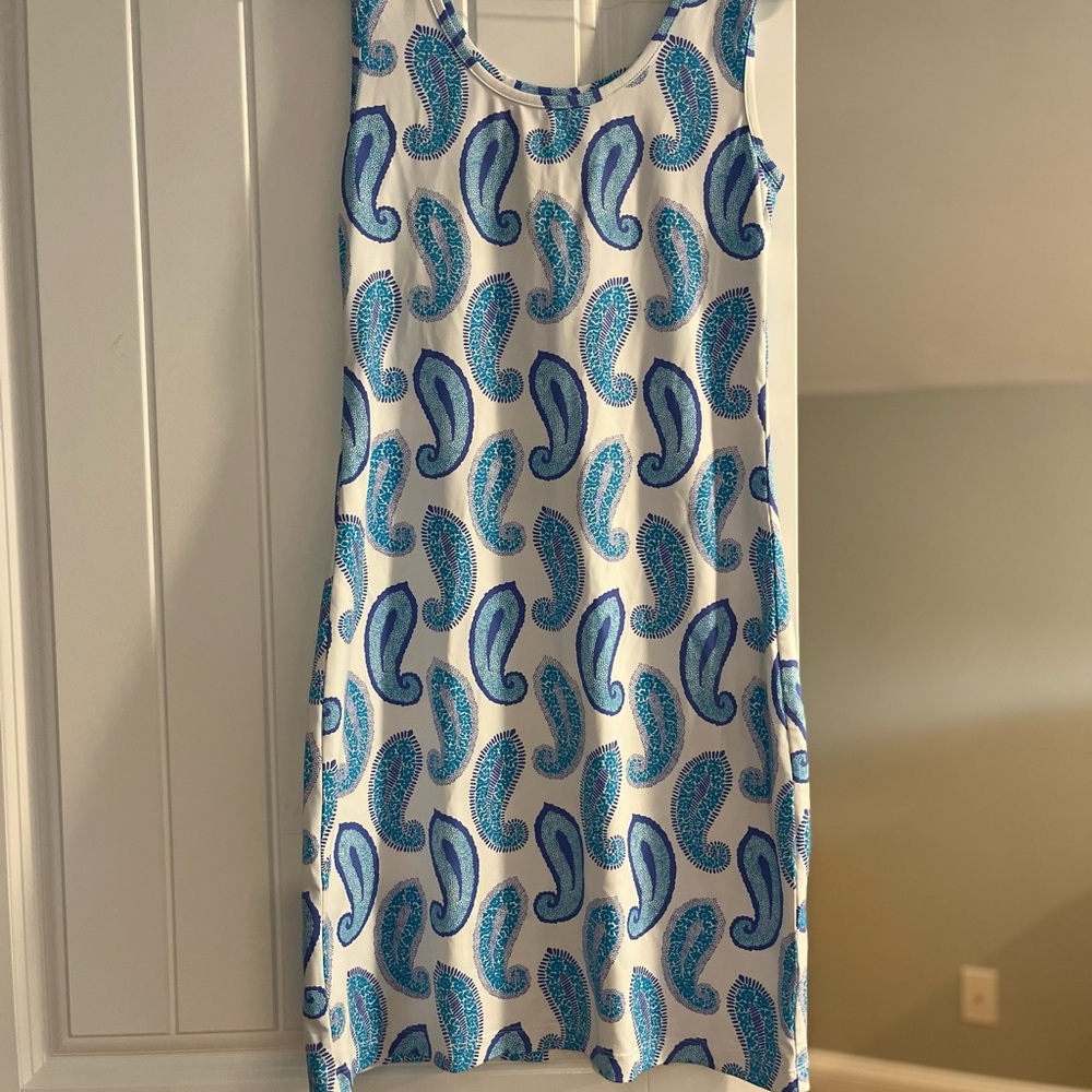 Chic Blue Paisley Mini Dress